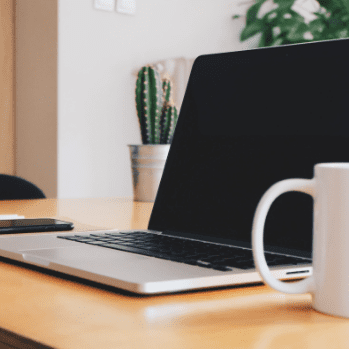 clean personal workspace at work desk