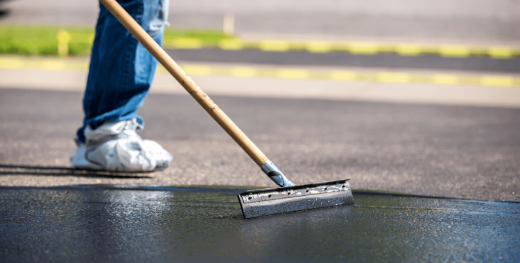 seal coating commercial summer parking lot maintenance